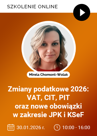 Szkolenie: Zmiany podatkowe 2026: VAT, CIT, PIT oraz nowe obowiązki w zakresie JPK i KSeF